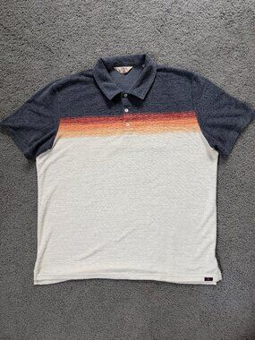 Faherty Cabana Surf Stripe Terry Cloth Polo - Men's Size XXL - Excellent Cond.